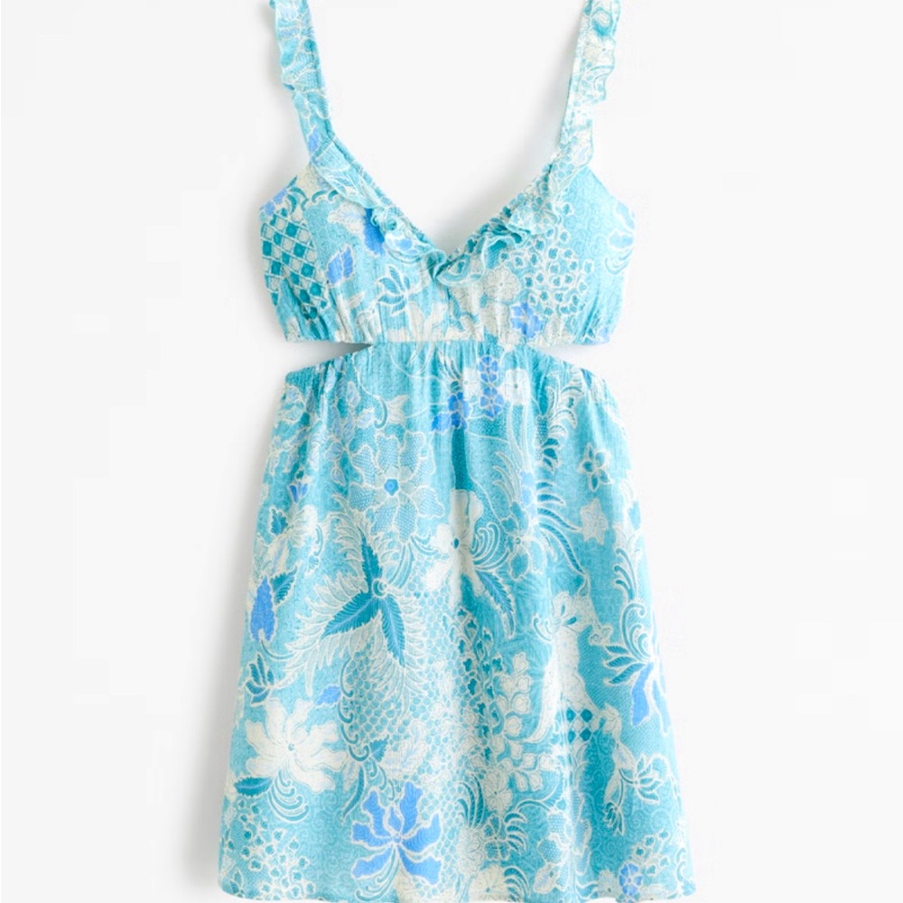 Ruffle Cut-out Mini Dress.